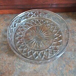 Vintage Starburst Glass Candy Dish / Fruit Bowl / Candle Holder 7.75"